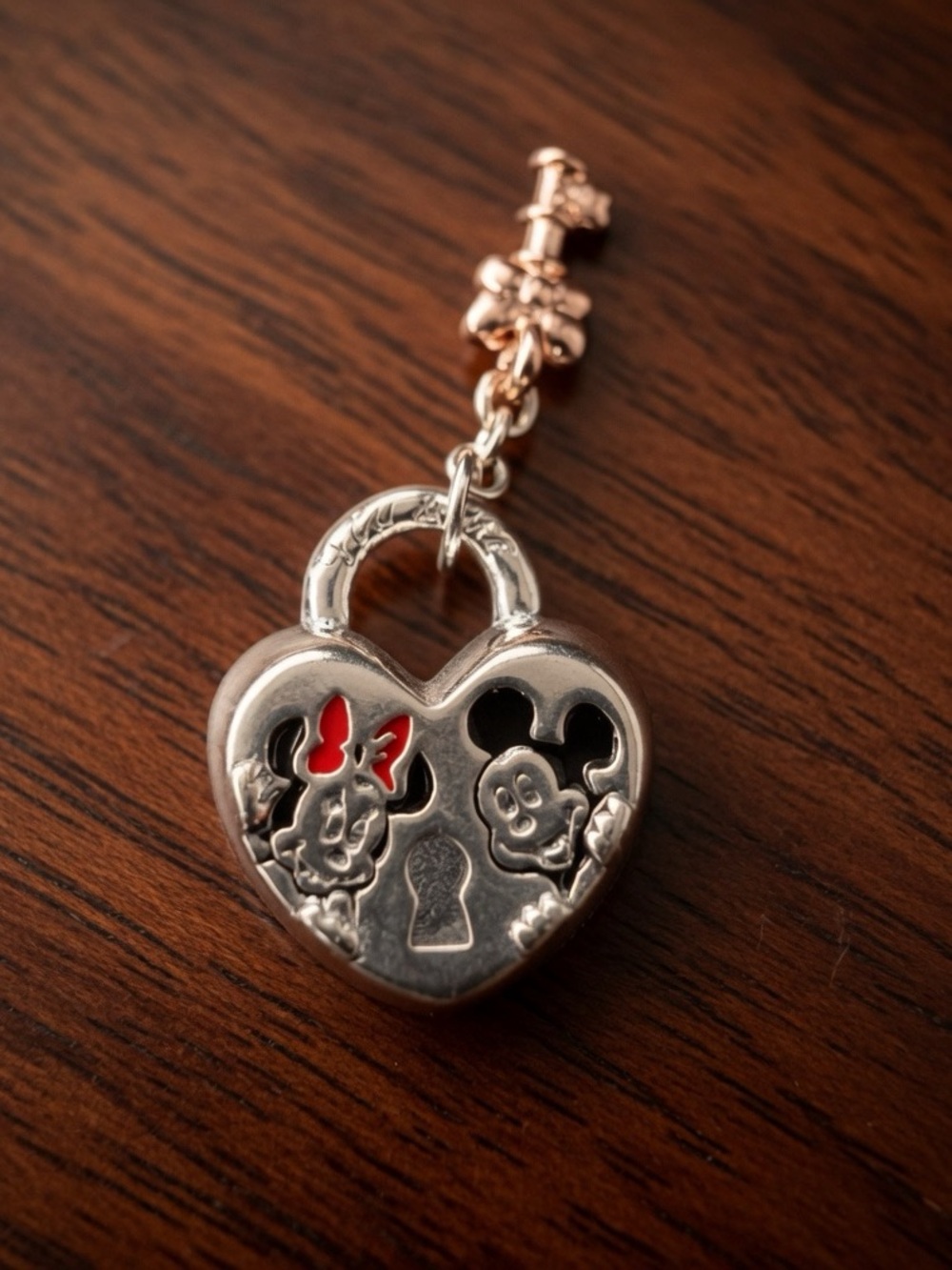 Brand New Disney Mickey Mouse & Minnie Mouse Padlock Charm